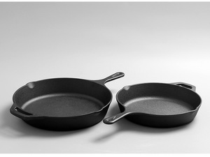 Ensemble de casseroles en <span class=keywords><strong>fonte</strong></span> à l'<span class=keywords><strong>ancienne</strong></span> Poêles à sauter à fond plat antiadhésives Poêle en fer à frire à œufs non revêtue Trois pièces Ménage - Product Image 6
