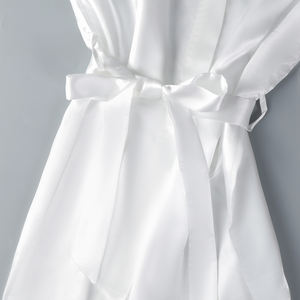 Abito da sposa per festa di matrimonio abito da sposa in raso bianco solido romantico e traspirante - Product Image 4