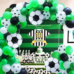 Juego de globos de fútbol para fiesta de cumpleaños número 12, globos  negros de 32 pulgadas, globos de fútbol con el número 12 de trofeo de