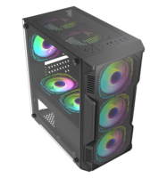 Atx Pc avec ventilateur coloré Plexiglas Horizontal refroidi Cpu Cabinet Anti-poussière Gaming Computer pc Case