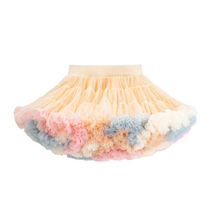 Venta al por mayor faldas para niños Falda plisada de niveles arco niño tutú de alta calidad bebé niña capa falda de tul niños caliente <span class=keywords><strong>rosa</strong></span> azul oscuro tutú - Product Image 1
