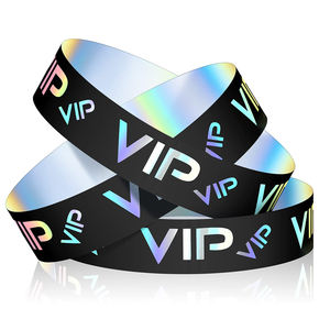 Pulseras de Vinilo Personalizadas, Impermeables, Multicolores, de Seguridad, Desechables, para Conciertos, Bares - Product Image 1