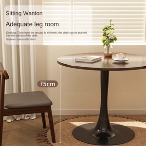 American <strong>Tulip</strong> Wooden Round Multi-functional Coffee <strong>Table</strong> with Side <strong>Table</strong> and Chair Combination for Living Room Home Use - Product Image 2