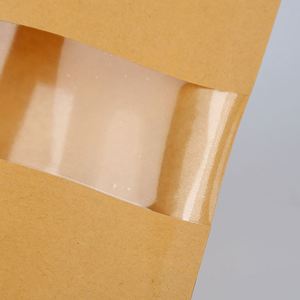 Custom Logo Printed Stand up <b>Pouch</b> Resealable Stand up Zipper Bags Kraft Paper Ziplock Bags With Window <b>Food</b> Packaging - Product Image 2