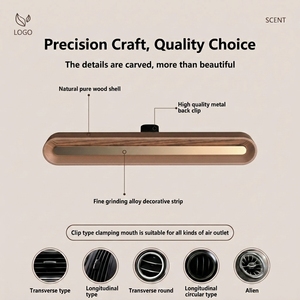 Luxury Small Gold Wooden Air Vent Clip Customizable Luxury <strong>Car</strong> Air Freshener with LOGO Walnut Bar Fragrance Can - Product Image 2