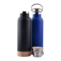 Bouteille d'eau isotherme sport en acier inoxydable 500 ml, isolation sous vide, performance thermique 24 heures, design écologique, couvercle en bambou