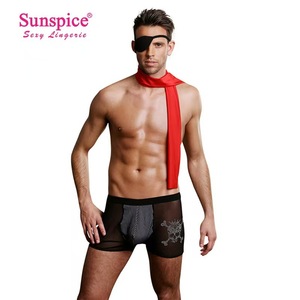Ensemble de lingerie pirate pour homme Edenkiss, noir et rouge, polyester, costume d'Halloween, uniforme sexy, sous-vêtements - Product Image 2