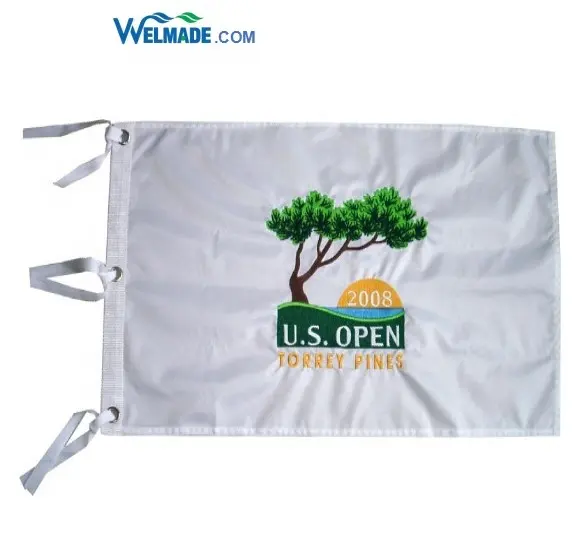Drapeau de Golf personnalisé, drapeau US, Pin de golf vert, jaune et blanc, vente en gros d'usine