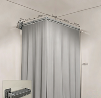 Rideau de douche pliable personnalisé 3/4/5 volets en tissu polyester imperméable, sans perçage, réglable pour salle de bain, camping-car, hôtel, cloison de séparation