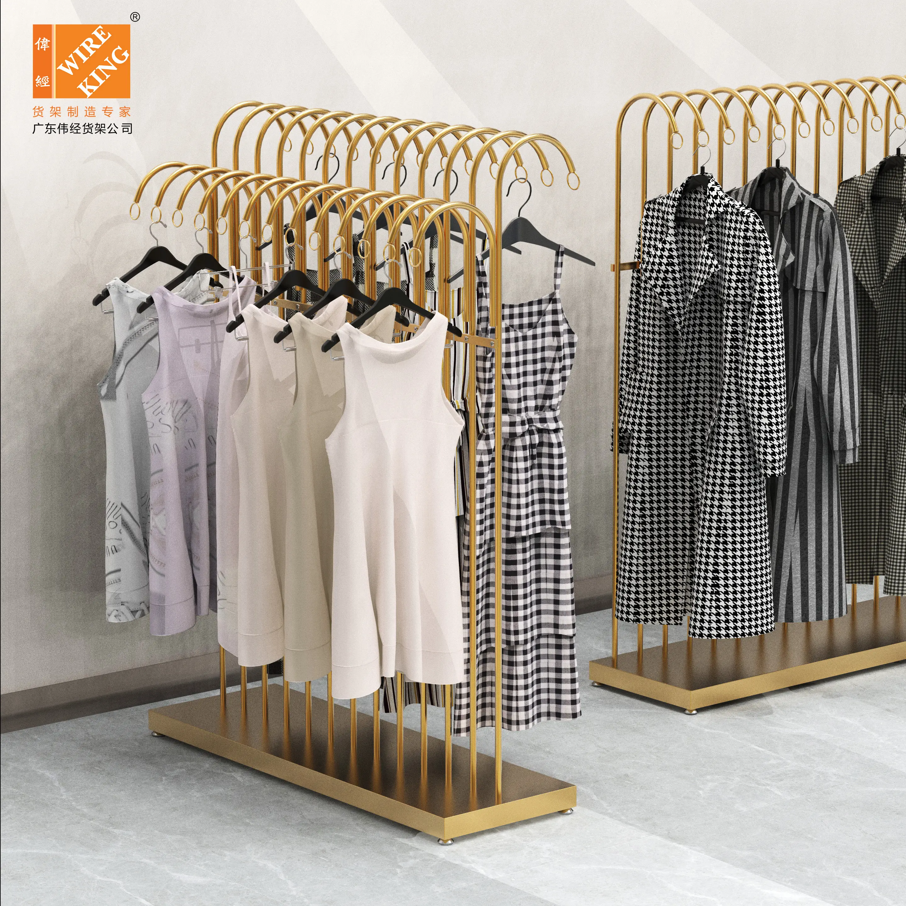 WIREKING Clothing Rack Display Clothing Display Stand Retail Store Boutique Fixture Custom Design