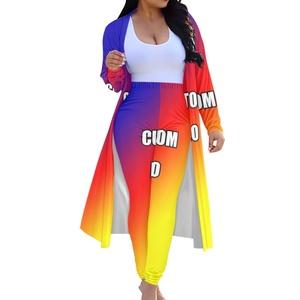 Best seller mantello a maniche lunghe da donna Set <span class=keywords><strong>testo</strong></span> personalizzato Casual donna 2 pezzi abbigliamento all'ingrosso bandiera della repubblica dominicana abbigliamento - Product Image 6