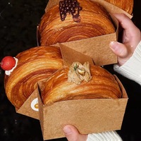 Cajas de cartón planas impresas personalizadas para dulces de hamburguesas, embalaje de papel impermeable para postres de comida de fiesta con forro de esponja