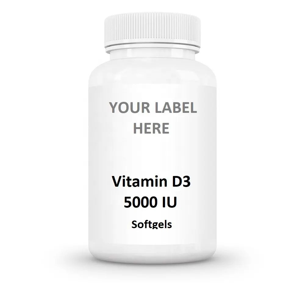 OEM / ODM Dietary Supplement 60ct 5000 IU Vitamin D3 Softgel