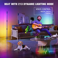 Lampe sur pied moderne E27 LED RGB avec ambiance lumineuse, design graffiti intelligent Bluetooth, éclairage d'angle magique couleur