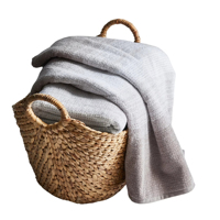 Cesta Artesanal Ecológica de Fibra Natural Multiuso para Brinquedos, Cobertores, Revistas e Decoração de Casa