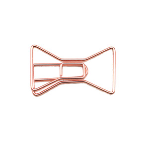 Custom Rose Gold Bow Paper Clip Creative Paper Clip Metal Bookmarks Book Accessories Children'S Stationery Gifts