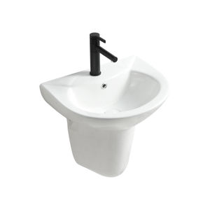 <b>Bathroom</b> Wall Hang Hand Wash Basin <b>Sink</b> White Ceramic Two Piece Half Pedestal Basin - Product Image 6