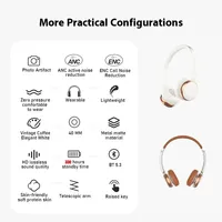 Auriculares Inalámbricos 2026 Pro ANC+ENC Plegables Over-Ear para Juegos con Sonido Estéreo Hi-Fi AAC para Gimnasio y Viajes
