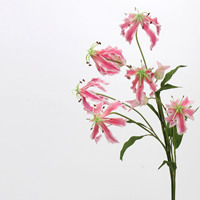 AR-1122 PU Feuer Lily Real Touch Long Branch 75CM Neue Ankunft Künstliche Gloriosa Blume für Zuhause