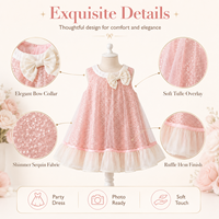 Robe d'été décontractée à fleurs superposées pour filles, en polyester/coton, style princesse, ODM