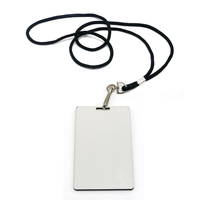 Badge nominatif personnalisé en MDF, carte de badge nominatif en bois vierge imprimable par sublimation pour l'école et le bureau