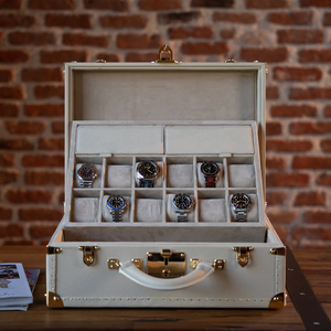 Customized Pure <strong>White</strong> <strong>Suitcase</strong> Men Royal Imperial Leather Case for Painting Arts and Jewelry - Product Image 1