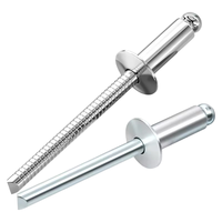 Rivets aveugles à tête ronde ouverte en acier inoxydable massif zingué de 2,4 mm, vente en gros