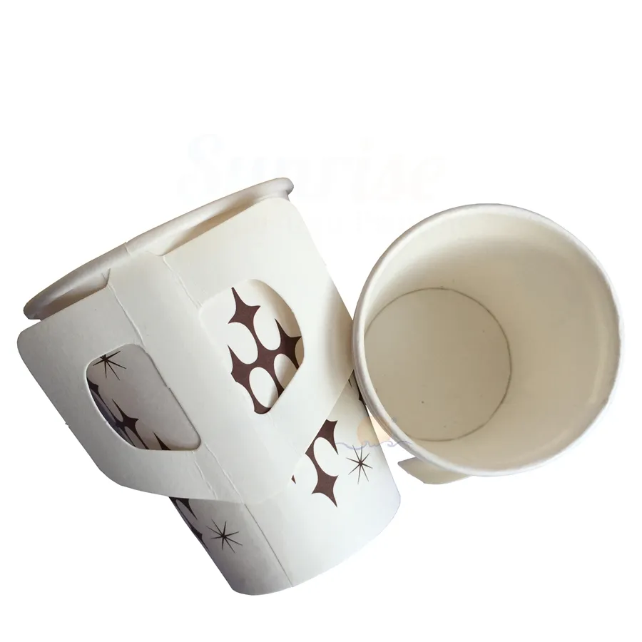 6oz 8oz 12oz Coffee Paper Cups Custom Cup with Handle