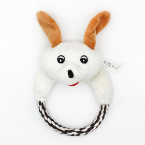 Mainan kunyah tali katun hewan warna-warni untuk anjing mainan hewan peliharaan berderit mewah untuk membersihkan gigi menampilkan desain kodok bebek anjing babi - Product Image 6