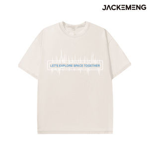 T-shirt Oversize Lavata 'Let's Explore Space Together' Stile Streetwear Retrò, Maglietta Hip Hop a Maniche Corte, Disponibile all'Ingrosso dal Magazzino Locale USA - Product Image 5