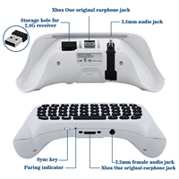 Kablosuz Mini klavye Xbox One için Xbox One S /X Controller beyaz DOBE 2.4G taşınabilir oyun klavyesi chatpad