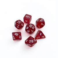 Mini petite taille coloré perle couleurs plastique acrylique 7 pièces par ensemble donjons et dragons dés ensemble