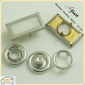 Nút chụp kim loại ngọc trai prong nút chụp nút vuông - Product Image 6