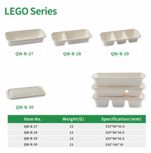 <span class=keywords><strong>Vaisselle</strong></span> <span class=keywords><strong>rectangulaire</strong></span> en bagasse jetable et compostable personnalisée à 3 compartiments, ensemble de <span class=keywords><strong>vaisselle</strong></span> pour servir les aliments - Product Image 6