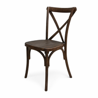 Chaise de salle à manger en résine plastique à dossier croisé, empilable, pour location événementielle, hôtels professionnels, banquets et utilisation extérieure