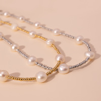 Collier élégant fait main en perles d'eau douce naturelles Gaovo, plaqué or 18 carats, délicat, résistant au ternissement, bijoux pour femmes