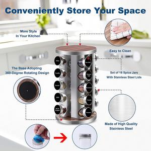 Hot Sale Seasoning Box Storage Combination Seasoning Jar Spice <b>Shelf</b> Kitchen Spice Round Rack With 16 Jars - Product Image 4