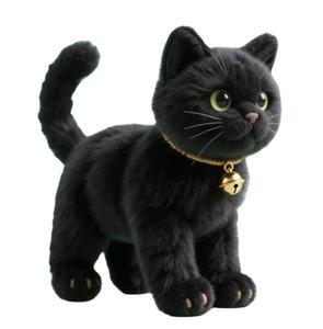 ODM OEM مخصص تصميم AI أفخم لطيف واقعي القط الأسود أفخم دمية هدية لطيف - Product Image 1
