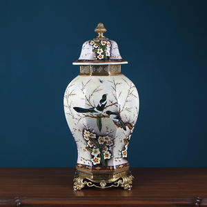 Nuovo Design cinese in ceramica copertura del serbatoio di stoccaggio <span class=keywords><strong>blu</strong></span> e bianco porcellana zenzero barattolo smalto terracotta per la decorazione della casa - Product Image 3