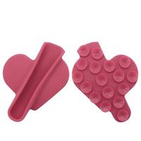Support de téléphone portable de bureau portable en forme de cœur, flexible, avec ventouse adhésive en silicone, pour les personnes paresseuses