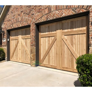 Porte de <span class=keywords><strong>garage</strong></span> <span class=keywords><strong>double</strong></span> sectionnelle moderne américaine 16x8 Porte de <span class=keywords><strong>garage</strong></span> à rabat 9x8 isolée en <span class=keywords><strong>bois</strong></span> massif - Product Image 6