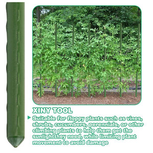Tiges de tuyaux en acier revêtues de plastique durables, piquets de jardin en métal, supports de plantes grimpantes - Product Image 5