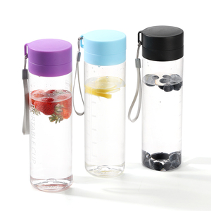 Logotipo personalizado 600ml/800ml <span class=keywords><strong>Deportes</strong></span> Botellas de agua de plástico sin BPA con marcador de tiempo para beber directamente para acampar - Product Image 4
