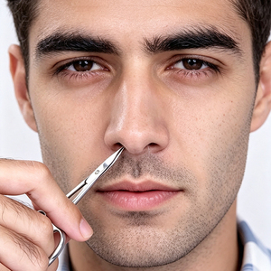 กรรไกรเสริมความงามขนาดเล็ก 2 ชิ้น ทำจากสแตนเลส ดีไซน์โค้งมน สำหรับตกแต่งคิ้ว ขนตา จมูก หู เครา - Product Image 6