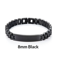 Bracelet pour homme en acier inoxydable avec gravure personnalisée, bijoux de mode pour homme, bracelet à breloques