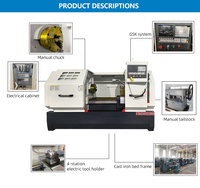 Tour CNC horizontal automatique en métal ShanDong HR CK6163, machine de tournage CNC, tour CNC horizontal à banc plat