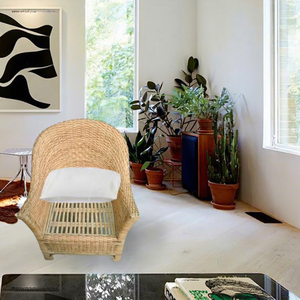 Fauteuil à bascule en bambou et osier, style moderne et luxueux, pour villa, parc, jardin, restaurant, usage extérieur - Product Image 1