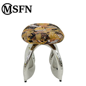 MSFN оригинальный дизайн сотня птиц из нержавеющей стали основание табурет Полированная зеркальная отделка для достойных Instagram гостиных в отеле - Product Image 5