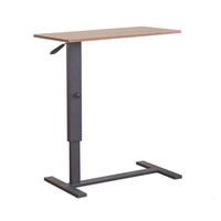 Bureau debout en métal, réglable et mobile, avec table d'appoint multifonctionnelle pour ordinateur et café, et table de chevet