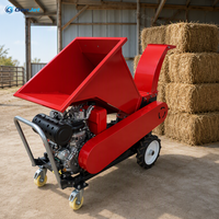 Machine à couper le foin portable GenJet 1000 kg/h avec moteur de 8 CV et 3 lames de coupe pour la paille, l'herbe et l'alimentation du bétail